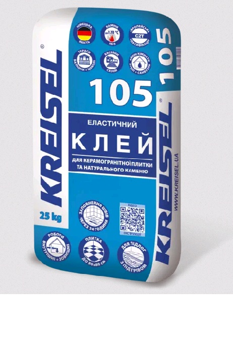 KREISEL GRES MULTI 105 Еластична клейова суміш для облицювання керамічним гранітом та природним каменем, 25к